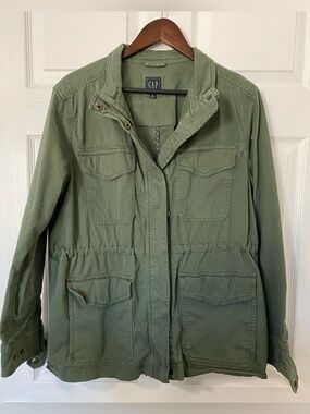 GAP army green long sleeve zipper jacket, Size XL